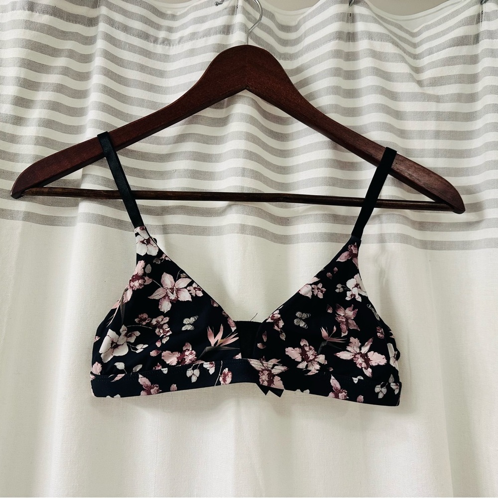 Pepper Black Floral Bralette